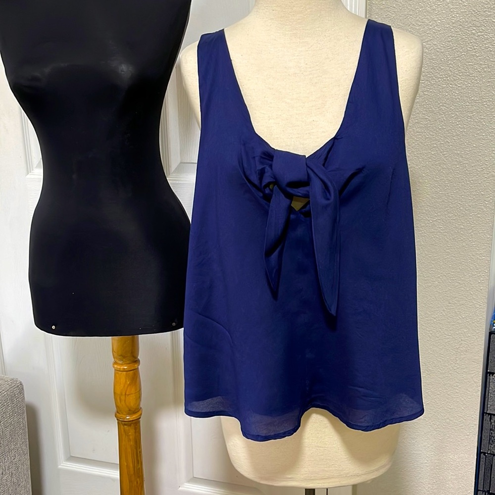 Anthropologie Maeve tank blouse, dark blue, size small - Picture 2 of 5